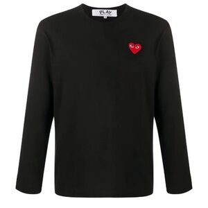 Comme Des Garçons Play Black long sleeve shirt - Small red heart